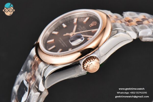 DateJust 28MM Ladies WF RG/SS Smooth Bezel Brown Dial Jubilee Bracelet A2236 - Image 10