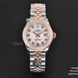 DateJust 28mm Ladies WF RG/SS Diamond MOP Dial Diamond Marker Jubilee Bracelet A2236