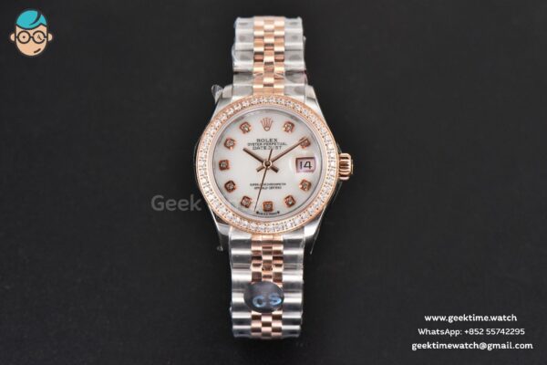 DateJust 28MM Ladies WF RG/SS Diamond MOP Dial Diamond Marker Jubilee Bracelet A2236 - Image 2