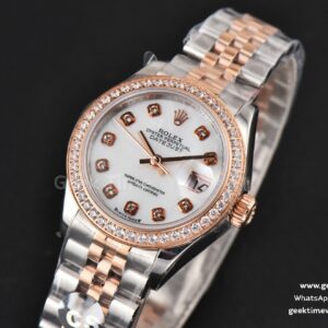 DateJust 28MM Ladies WF RG/SS Diamond MOP Dial Diamond Marker Jubilee Bracelet A2236