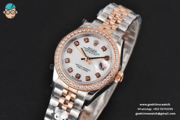DateJust 28MM Ladies WF RG/SS Diamond MOP Dial Diamond Marker Jubilee Bracelet A2236
