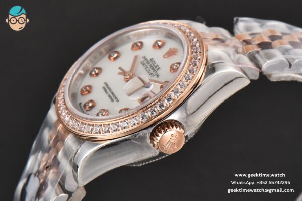 DateJust 28MM Ladies WF RG/SS Diamond MOP Dial Diamond Marker Jubilee Bracelet A2236 - Image 10