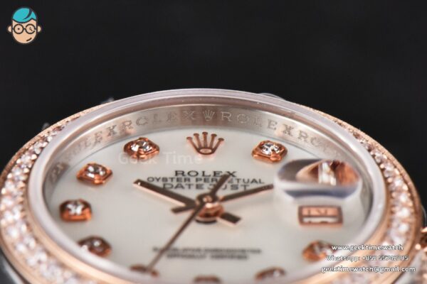 DateJust 28MM Ladies WF RG/SS Diamond MOP Dial Diamond Marker Jubilee Bracelet A2236 - Image 12