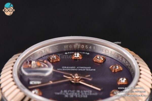 DateJust 28MM Ladies WF RG/SS Purple Dial Diamond Marker Jubilee Bracelet A2236 - Image 13