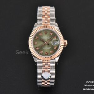 DateJust 28mm Ladies WF RG/SS Green Dial Diamond Marker Jubilee Bracelet A2236