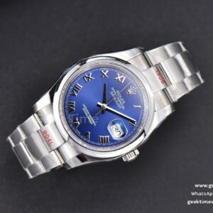 DateJust 36mm SS GMF Smooth Bezel Blue Dial Roma Marker Oyster Bracelet VR3235