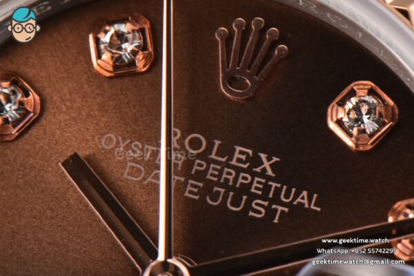 DateJust 28MM Ladies WF RG/SS Brown Dial Diamond Marker Jubilee Bracelet A2236 - Image 5