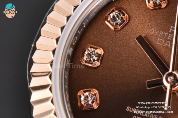 DateJust 28MM Ladies WF RG/SS Brown Dial Diamond Marker Jubilee Bracelet A2236 - Image 7