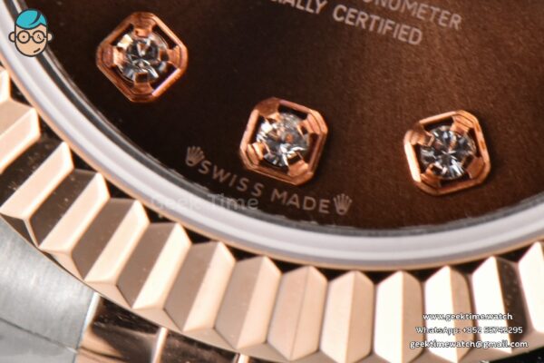 DateJust 28MM Ladies WF RG/SS Brown Dial Diamond Marker Jubilee Bracelet A2236 - Image 12