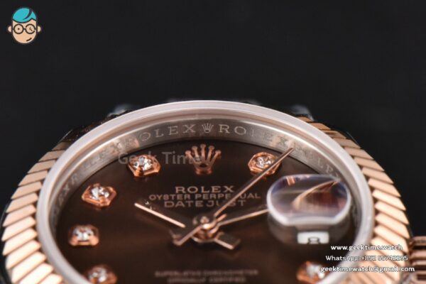 DateJust 28MM Ladies WF RG/SS Brown Dial Diamond Marker Jubilee Bracelet A2236 - Image 20