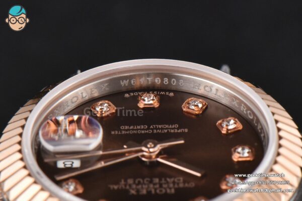 DateJust 28MM Ladies WF RG/SS Brown Dial Diamond Marker Jubilee Bracelet A2236 - Image 23