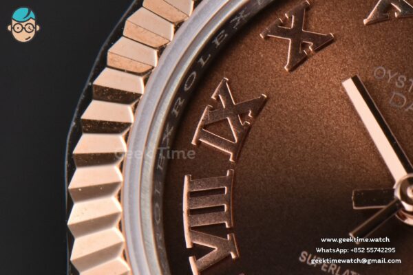 DateJust 28MM Ladies WF RG/SS Brown Dial Roma Marker Jubilee Bracelet A2236 - Image 5