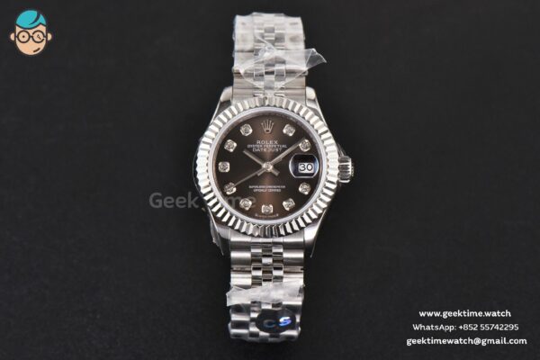 DateJust 28MM Ladies WF Gray Dial Diamond Marker Jubilee Bracelet A2236 - Image 2