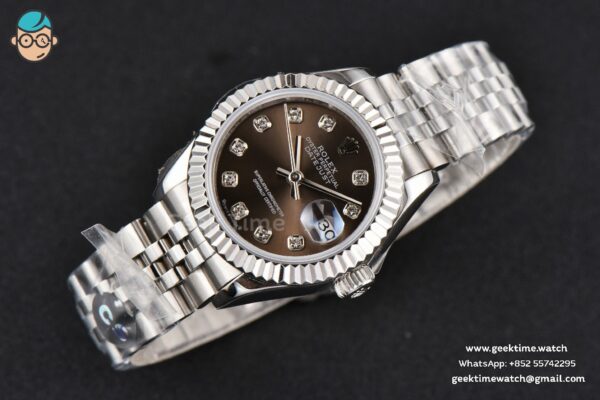 DateJust 28MM Ladies WF Gray Dial Diamond Marker Jubilee Bracelet A2236 - Image 3