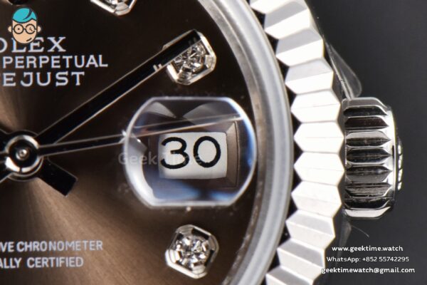 DateJust 28MM Ladies WF Gray Dial Diamond Marker Jubilee Bracelet A2236 - Image 8
