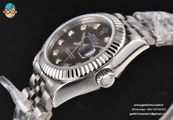 DateJust 28MM Ladies WF Gray Dial Diamond Marker Jubilee Bracelet A2236 - Image 9