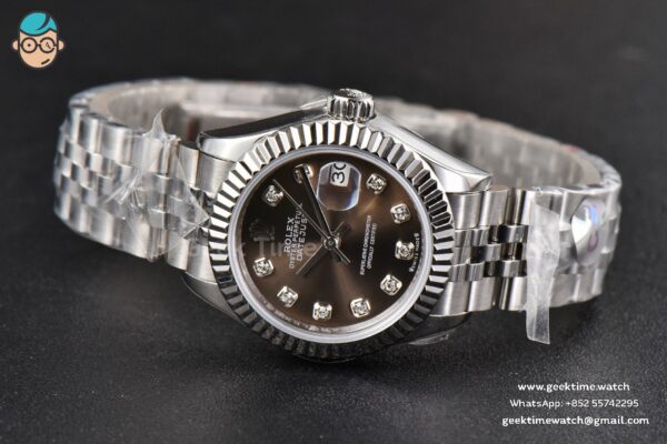 DateJust 28MM Ladies WF Gray Dial Diamond Marker Jubilee Bracelet A2236 - Image 14