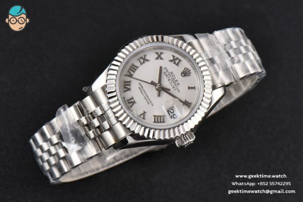 DateJust 28MM Ladies WF White Dial Roma Marker Jubilee Bracelet A2236 - Image 3