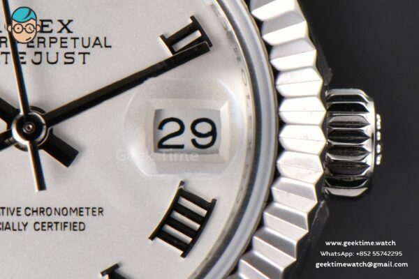 DateJust 28MM Ladies WF White Dial Roma Marker Jubilee Bracelet A2236 - Image 8