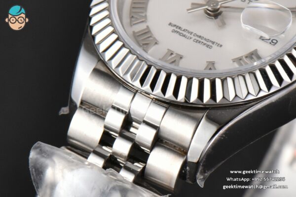 DateJust 28MM Ladies WF White Dial Roma Marker Jubilee Bracelet A2236 - Image 9