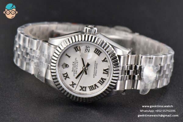 DateJust 28MM Ladies WF White Dial Roma Marker Jubilee Bracelet A2236 - Image 14