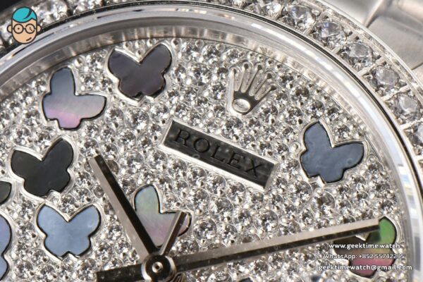 DateJust 31MM Ladies 904L WF Diamond Butterfly Dial Oyster Bracelet A2671 - Image 3