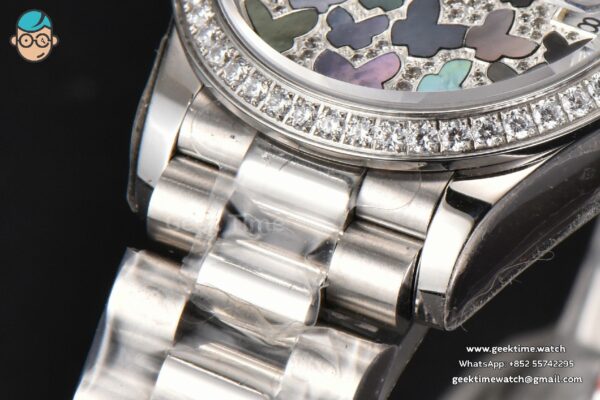 DateJust 31MM Ladies 904L WF Diamond Butterfly Dial Oyster Bracelet A2671 - Image 6