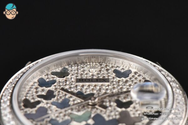 DateJust 31MM Ladies 904L WF Diamond Butterfly Dial Oyster Bracelet A2671 - Image 9