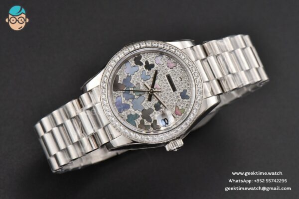 DateJust 31MM Ladies 904L WF Diamond Butterfly Dial Oyster Bracelet A2671 - Image 11