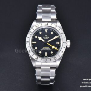 ZF Black Bay GMT Pro 39mm SS quadrante nero su bracciale SS A2836