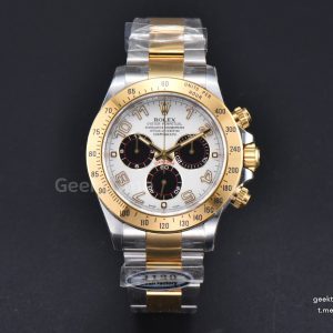 Daytona 116523 Clean 40MM YG/SS White Dial Black Subdials Numeral Marker YG/SS Bracelet A4130