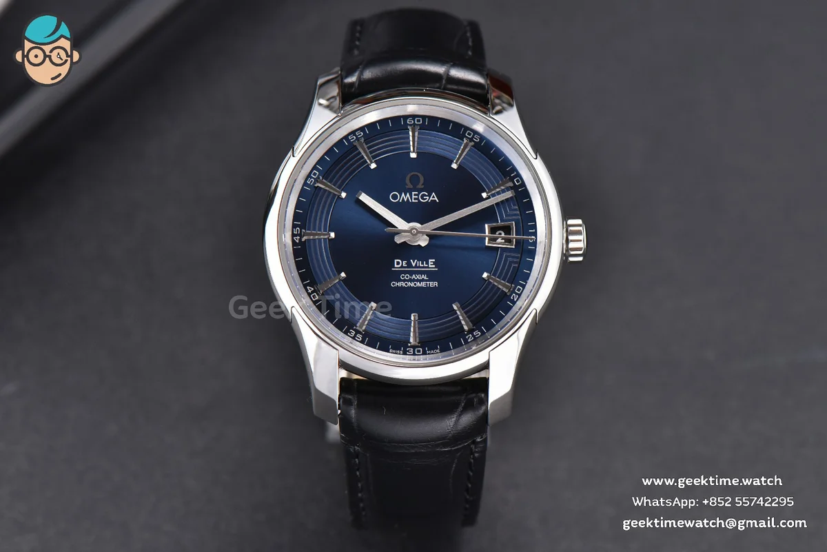 De Ville Hour Vision VSF with blue/silver dial and black croco strap