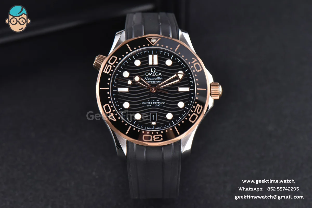 Seamaster Diver RG/SS 300M VSF 42mm Black Dial Rubber Strap A8800
