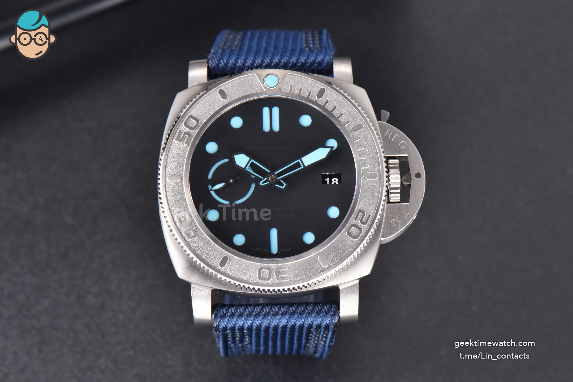 PAM985 Mike Horn Submersible Titanium VSF 47mm Black Dial Nylon Strap P9010