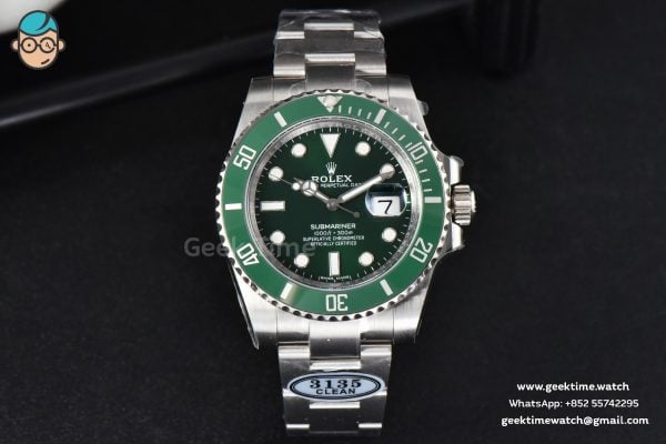Submariner 116610 LV 40mm Clean Factory Hulk Green Ceramic Green Dial SS Bracelet VS3135