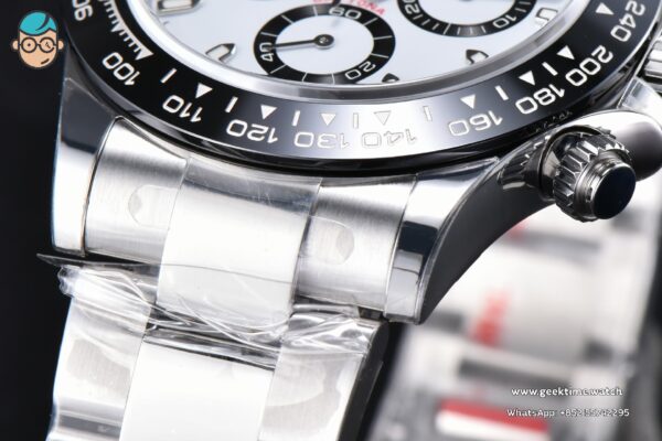 Daytona 116500 Panda 40mm VSF 904L White Dial SS Braclet A4130 Mod - Image 13