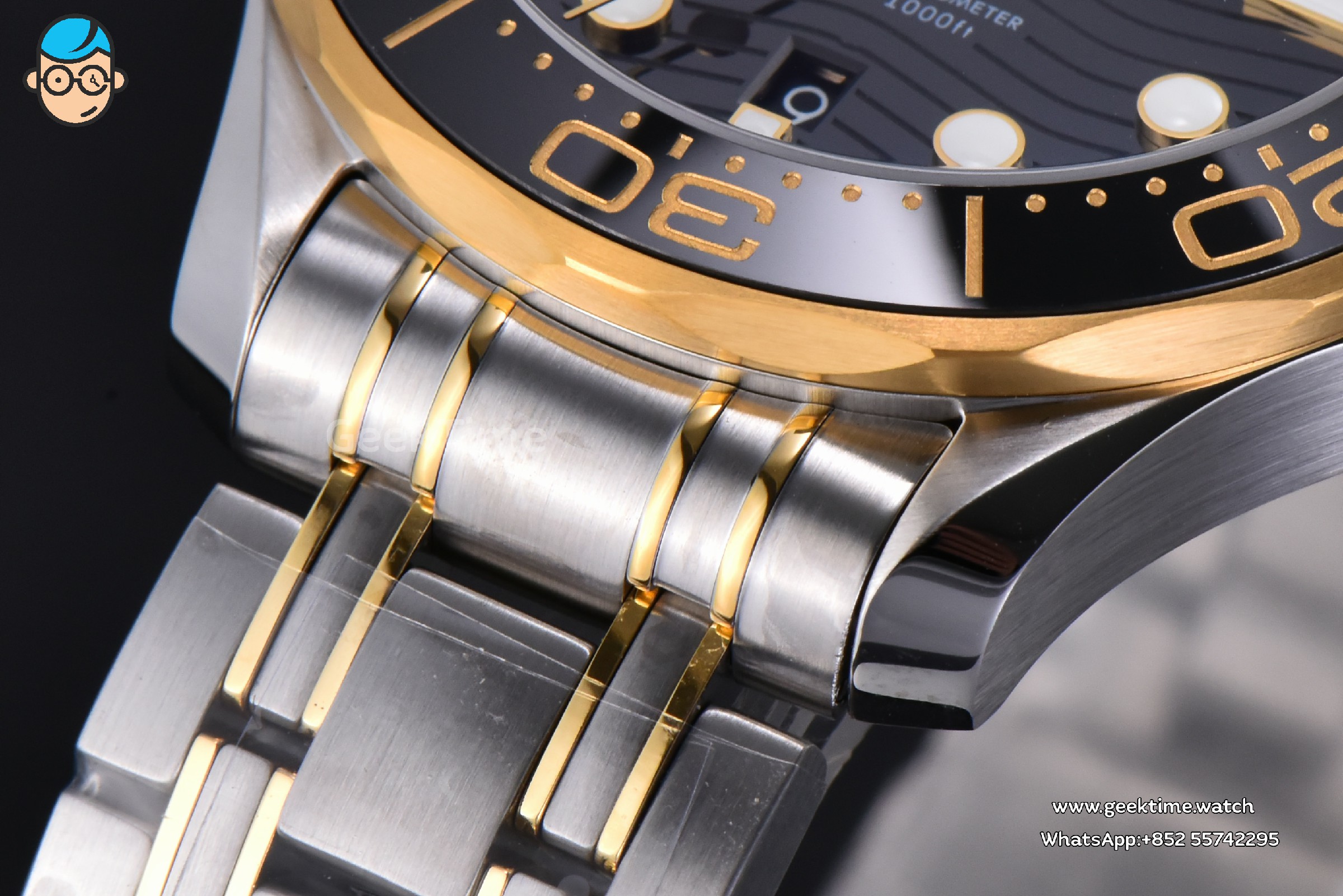 Seamaster Diver 300M 42mm VSF YG/SS Black Dial Metal Bracelet And Rubber Strap Clone VS8800 V4(Free rubber strap) - Image 7