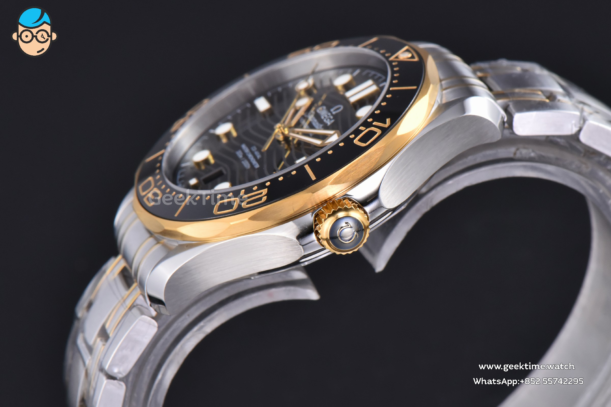 Seamaster Diver 300M 42mm VSF YG/SS Black Dial Metal Bracelet And Rubber Strap Clone VS8800 V4(Free rubber strap) - Image 8