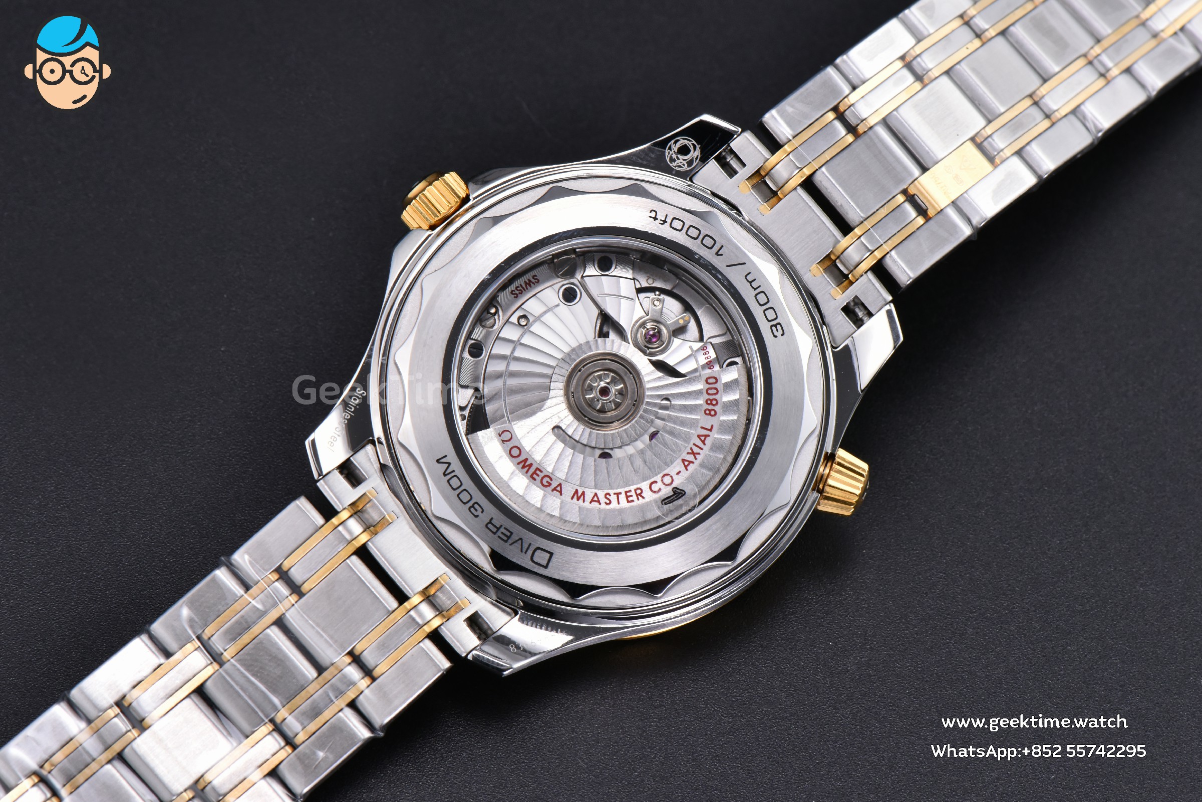 Seamaster Diver 300M 42mm VSF YG/SS Black Dial Metal Bracelet And Rubber Strap Clone VS8800 V4(Free rubber strap) - Image 11