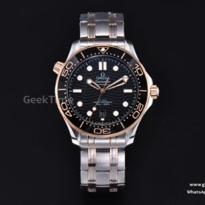 Seamaster Diver 300M 42mm VSF RG Black Dial Metal Bracelet And Rubber Strap Clone VS8800 V4