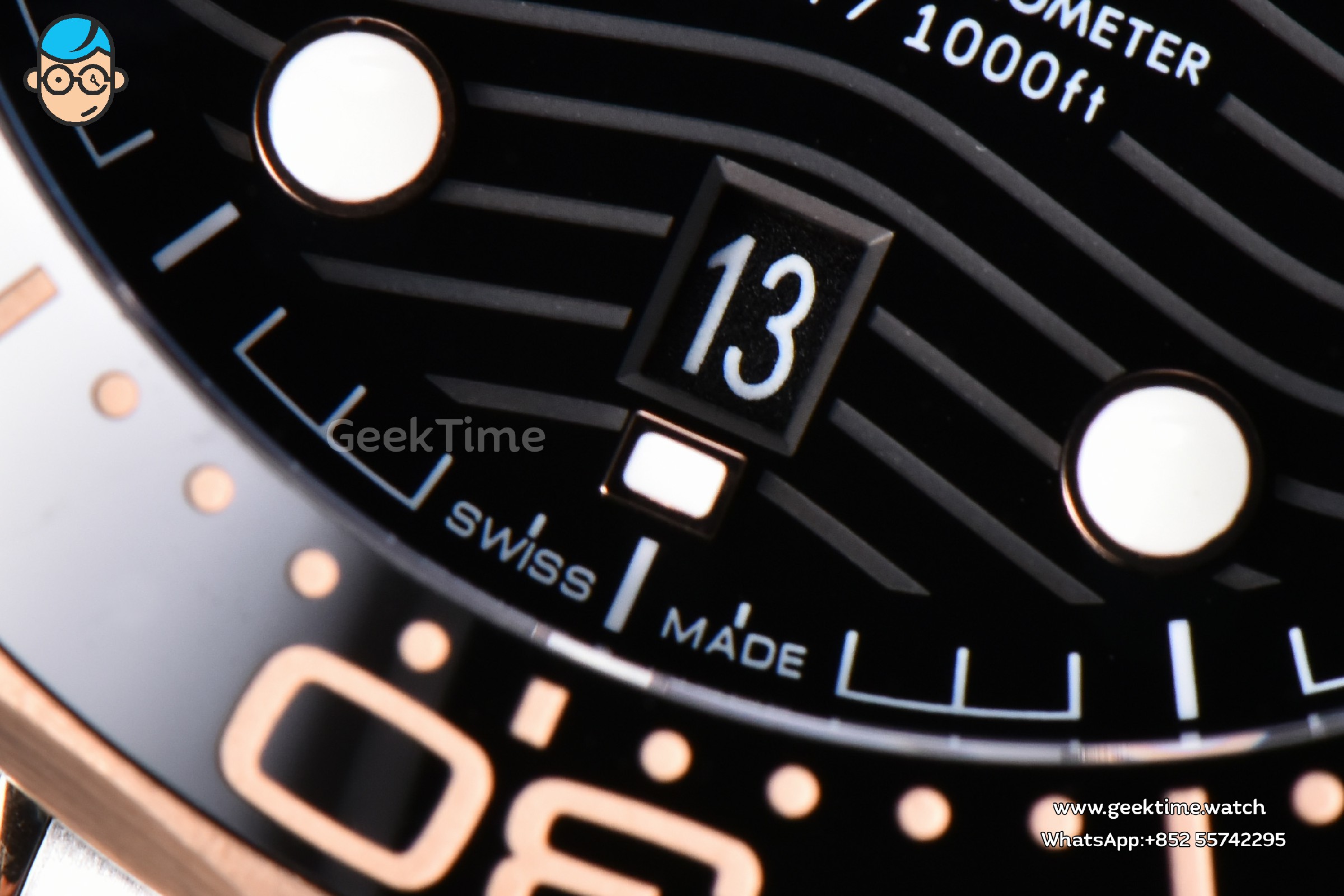 Seamaster Diver 300M 42mm VSF RG Black Dial Metal Bracelet And Rubber Strap Clone VS8800 V4 - Image 5