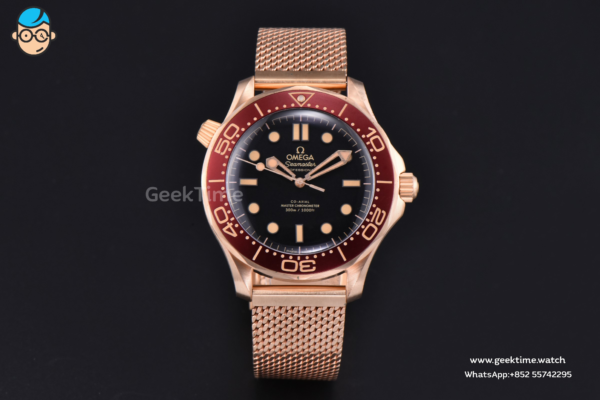 Seamaster 300 “No Time to Die” NTTD 42mm VSF RG Red Bezel Black Dial Milanese Bracelet Clone VS8806 V7