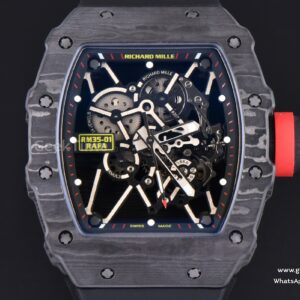 RM035-01 Real NTPT ZF Black Skeleton Dial Red Crown Black Rubber Strap CAL.RMUL3