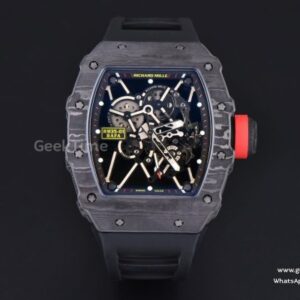 RM035-01 Real NTPT ZF Black Skeleton Dial Red Crown Black Rubber Strap CAL.RMUL3