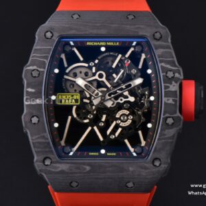 RM035-01 Real NTPT ZF Black Skeleton Dial Red Crown Red Rubber Strap CAL.RMUL3