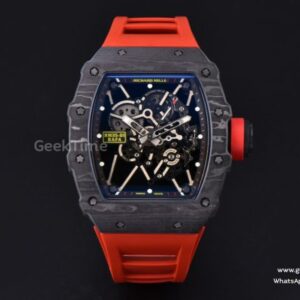 RM035-01 Real NTPT ZF Black Skeleton Dial Red Crown Red Rubber Strap CAL.RMUL3