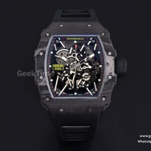 RM035-02 Real NTPT ZF Black Skeleton Red Marker Dial Black Crown Black Rubber Strap RMAL1 Clone