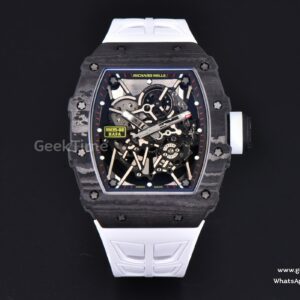 RM035-02 Real NTPT ZF Black Skeleton Red Marker Dial White Crown White Rubber Strap RMAL1 Clone