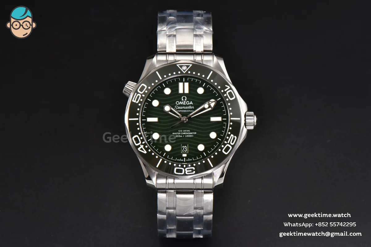 Seamaster Diver 300M 42mm VSF Green Dial Metal Bracelet And Rubber Strap Clone VS8800 V4