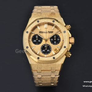 Royal Oak Chronograph 15454 41mm YG Frosted APSF YG Checkered Dial Black Subdial YG Frosted Bracelet SH4401 V1